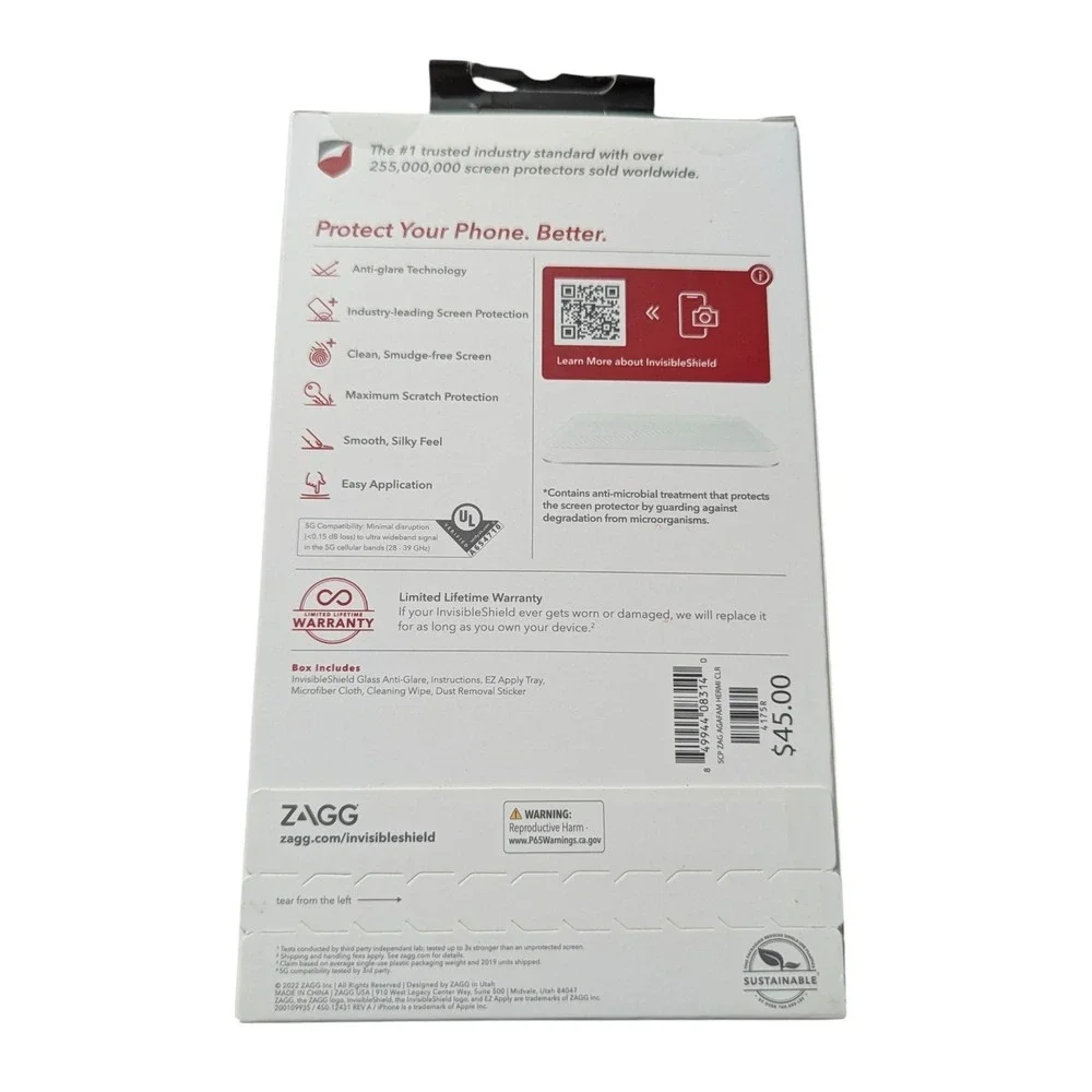 Mm5N Zagg Invisible Shield Glass Anti-Glare Screen Protector‎ for iPhone 14 Pro